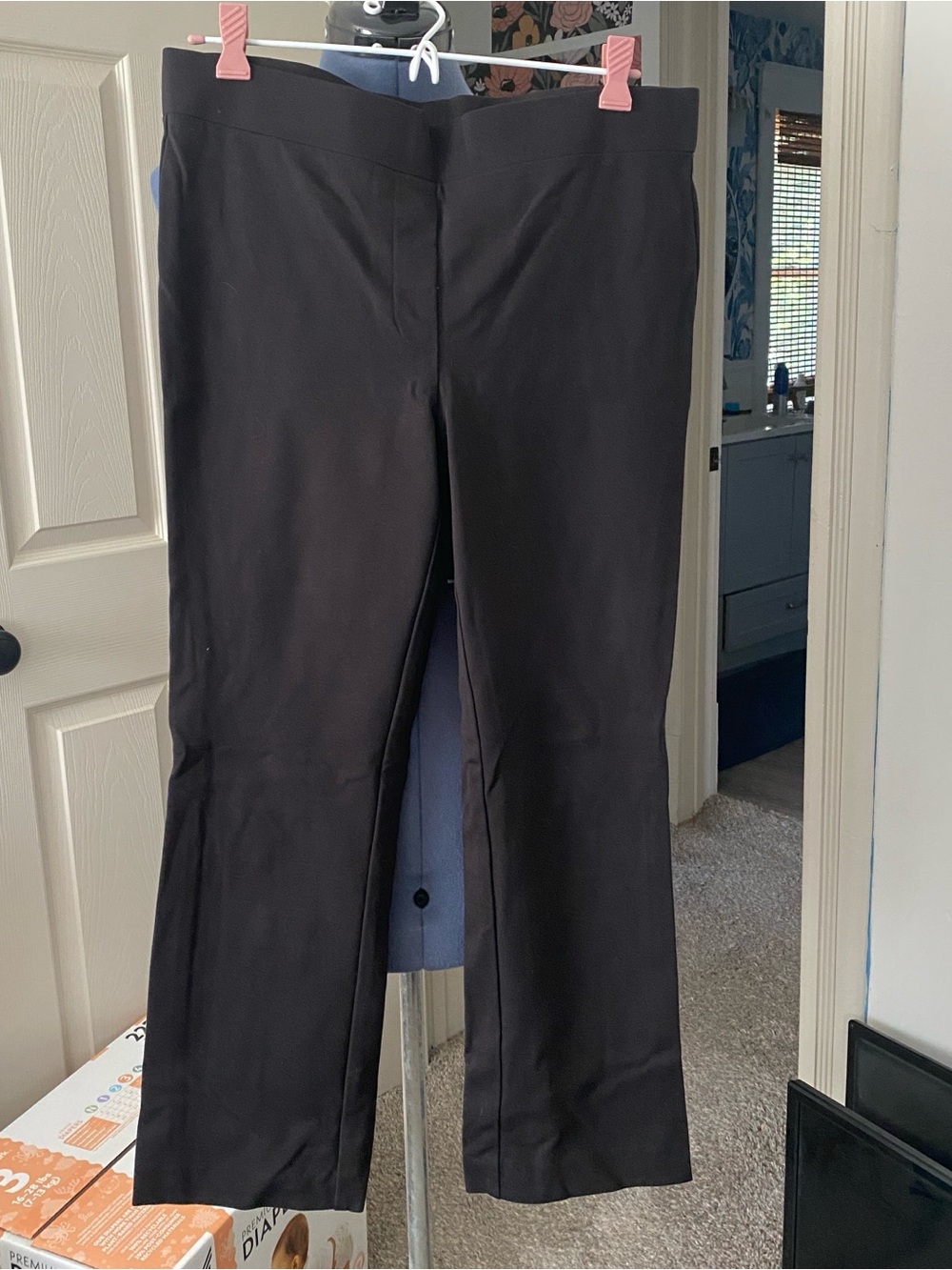LOFT Black Stretch Cropped Dress Pants